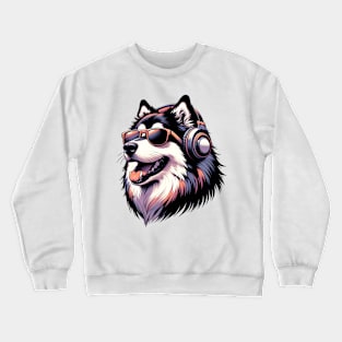 Lapponian Herder Smiling DJ with Bold Colors Crewneck Sweatshirt